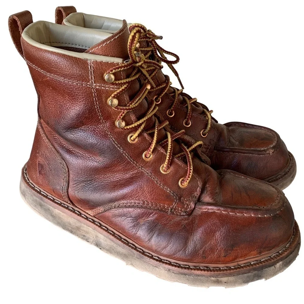 Herman Survivors Oakridge Work Boots Brown Leather Steel Toe Men's Size 12